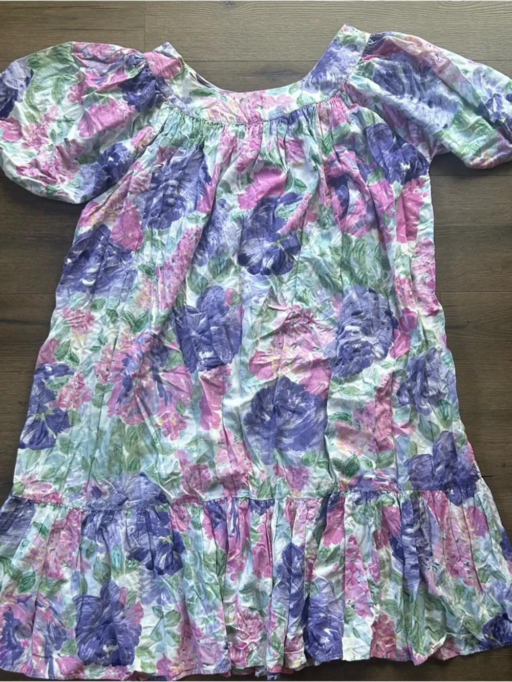Patchouli from nature Rayon-Cotton housedress in Lavender & Pink - Picture 2 of 5